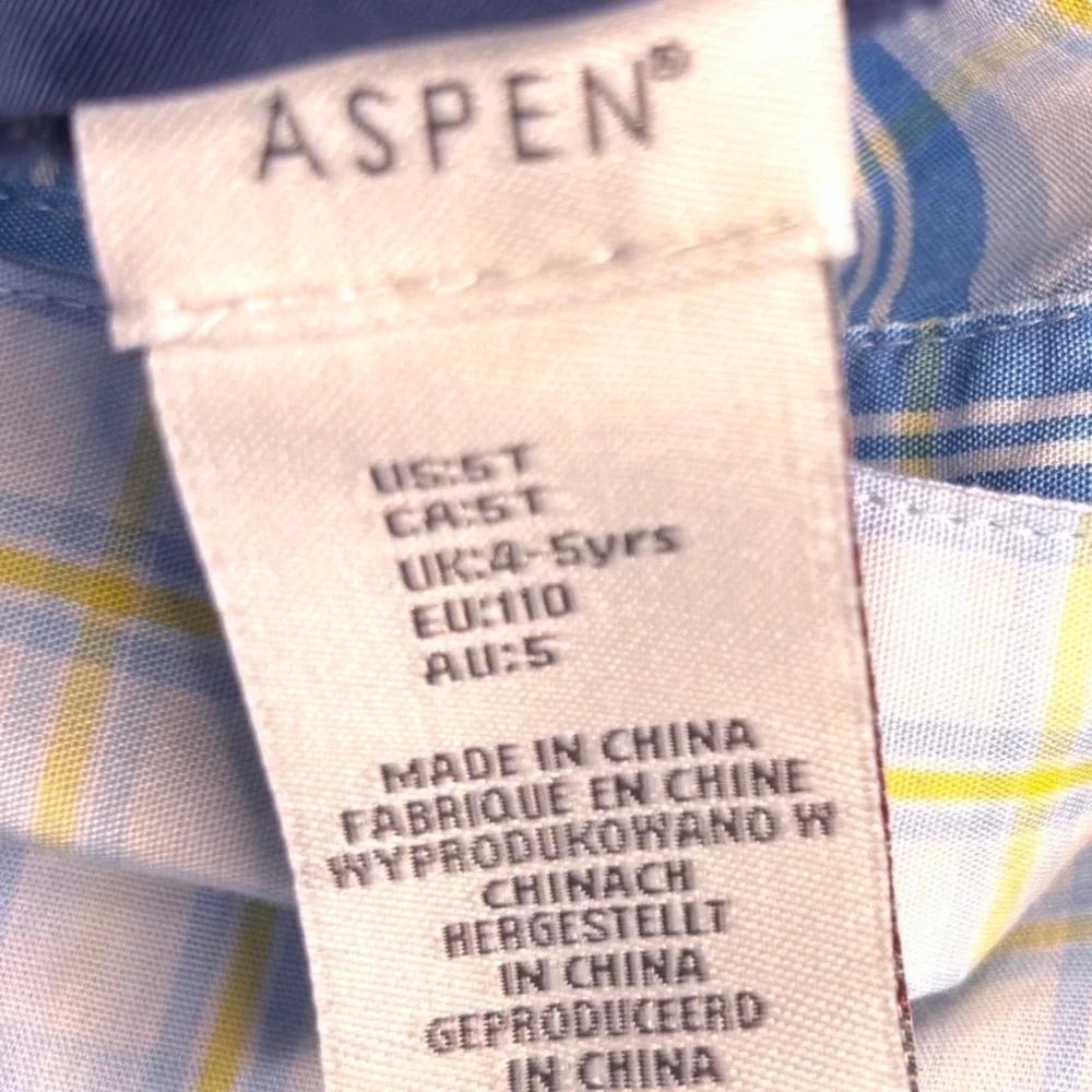 Nautica Levi's Boys 3 Piece Vest Plaid Shirt Jeans Set Size 5 Blue Excellent